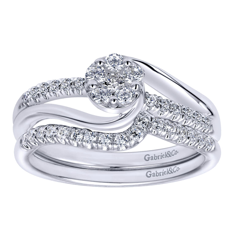 14K White Gold  Matching Wedding Band - 0.12 ct - Shot 4