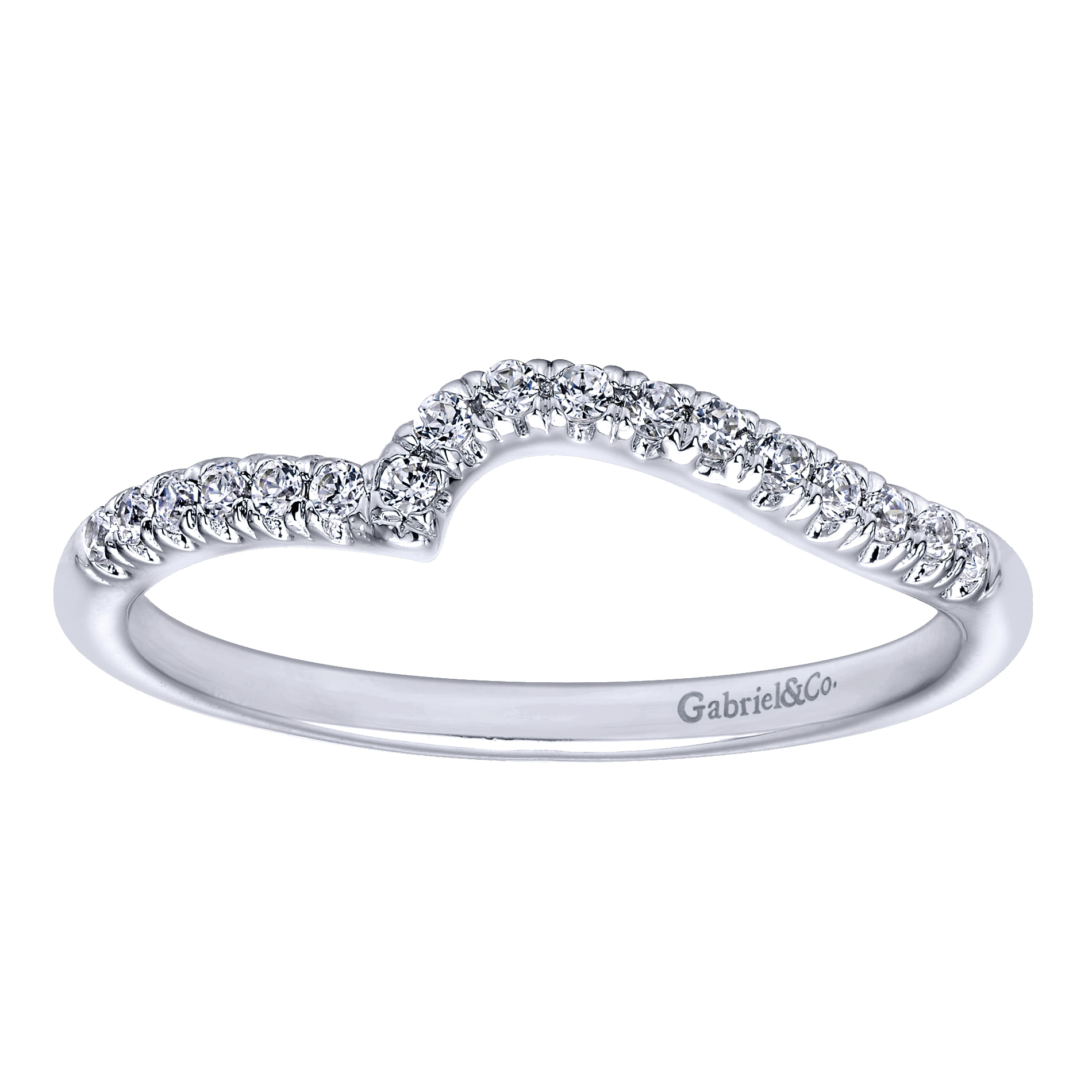 14K White Gold  Matching Wedding Band - 0.12 ct - Shot 5