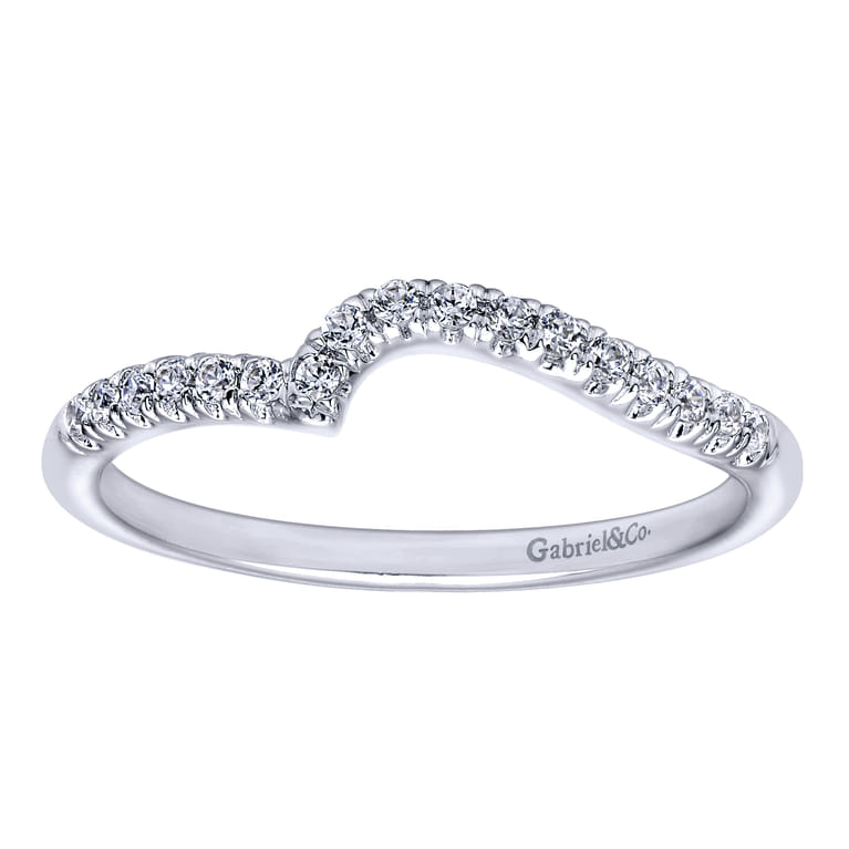 14K White Gold  Matching Wedding Band - 0.12 ct - Shot 5