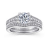 14K White Gold Matching Wedding Band - 0.19 ct