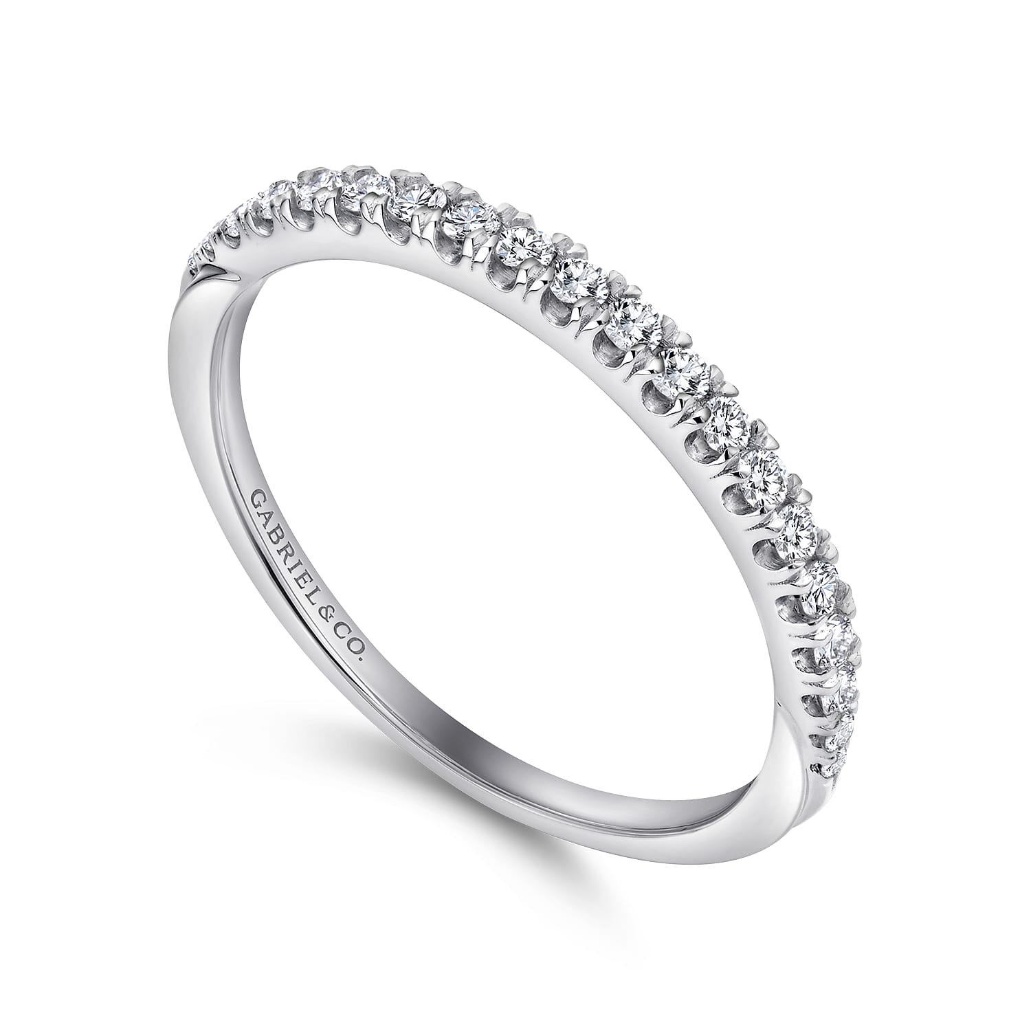 14K White Gold Matching Wedding Band - 0.2 ct - Shot 3