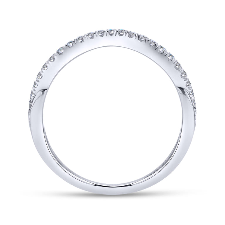 14K White Gold Matching Wedding Band - 0.13 ct - Shot 2