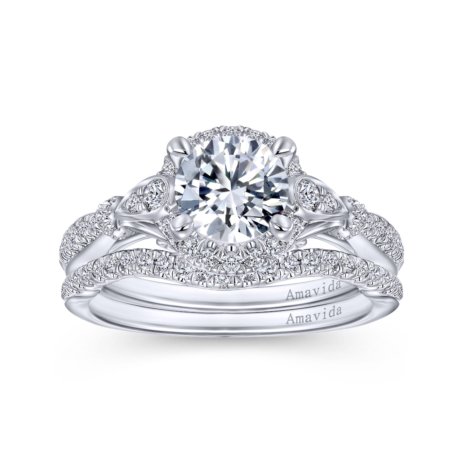14K White Gold Matching Wedding Band - 0.13 ct - Shot 3