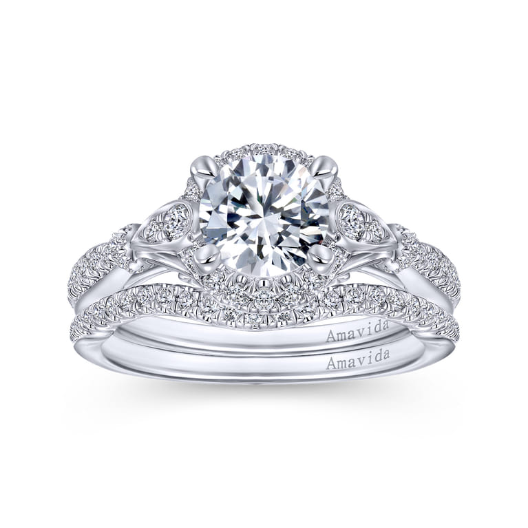 14K White Gold Matching Wedding Band - 0.13 ct - Shot 3