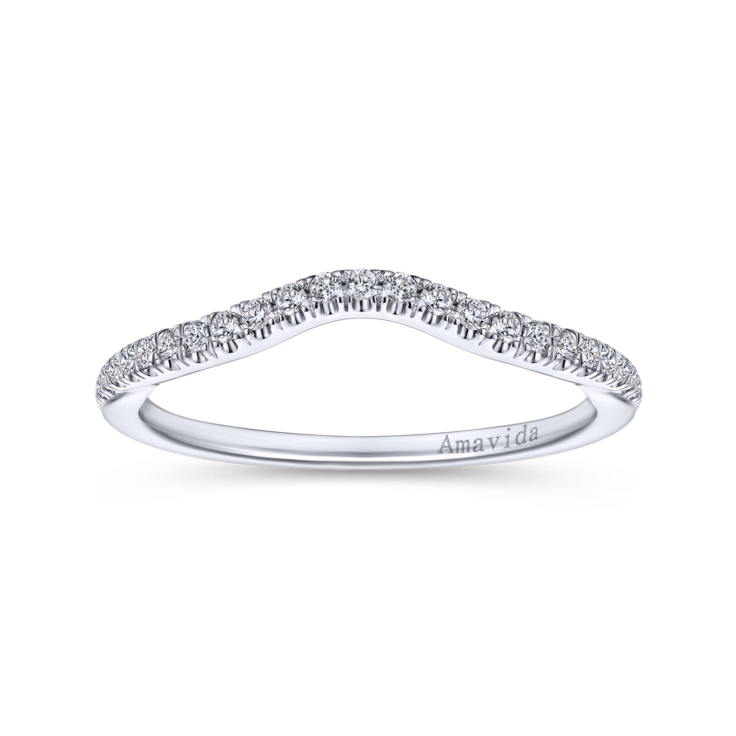 14K White Gold Matching Wedding Band - 0.13 ct - Shot 4