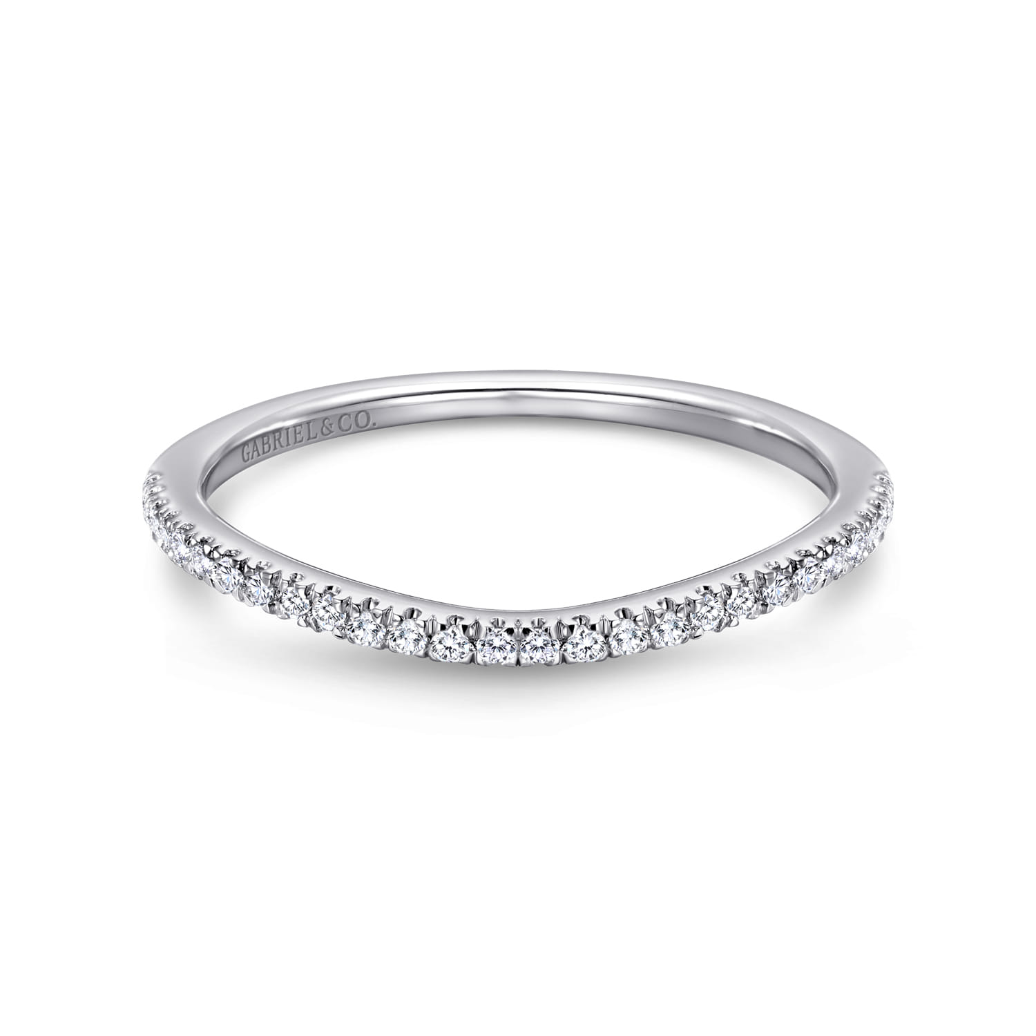 14K White Gold Matching Wedding Band - 0.13 ct - Shot 1