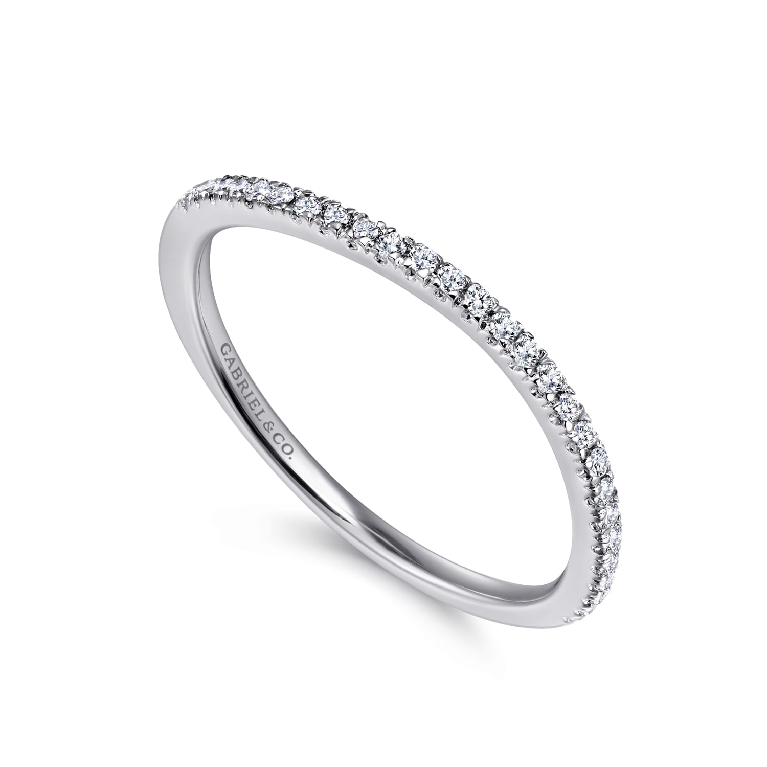 14K White Gold Matching Wedding Band - 0.13 ct - Shot 3