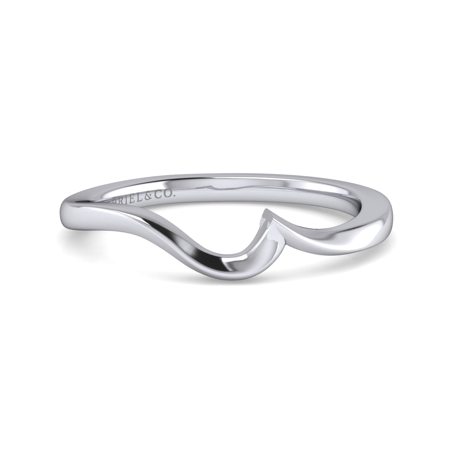 14K White Gold Matching Wedding Band - Shot 1