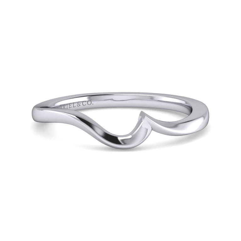14K White Gold Matching Wedding Band - Shot 1