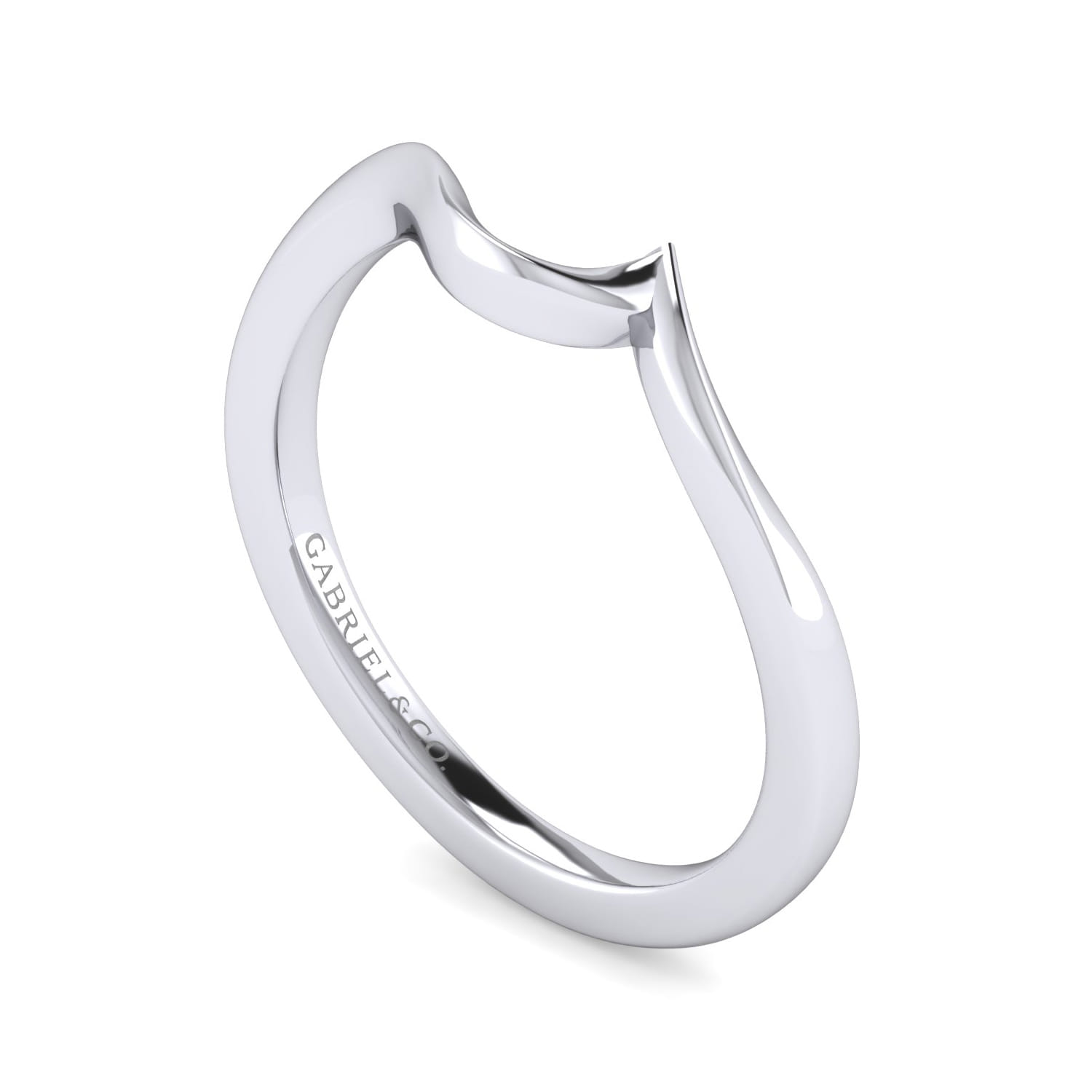 14K White Gold Matching Wedding Band - Shot 3