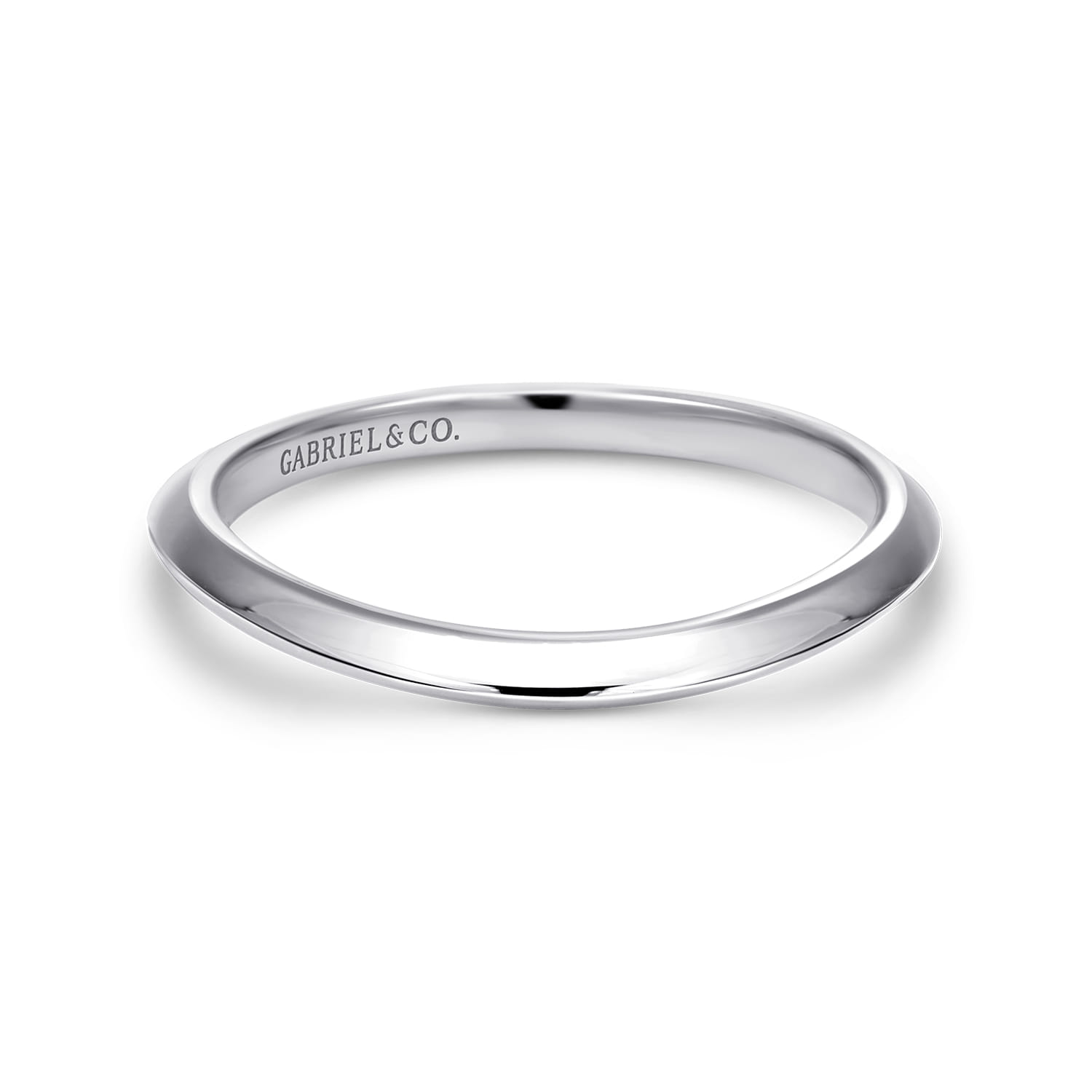 14K White Gold Matching Wedding Band - Shot 1