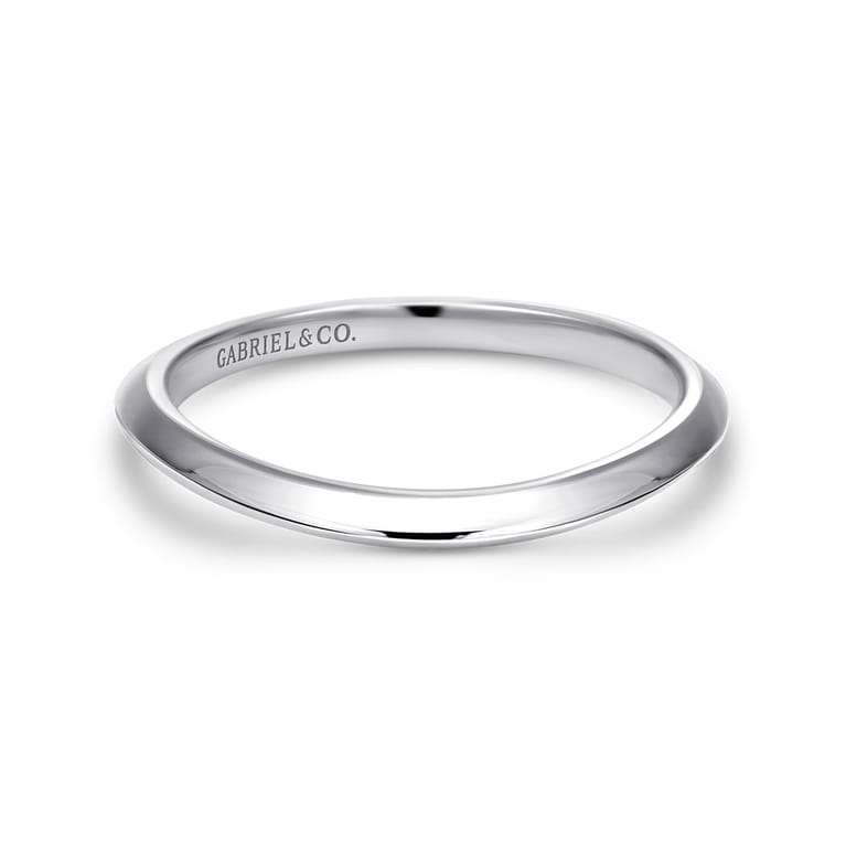14K White Gold Matching Wedding Band - Shot 1