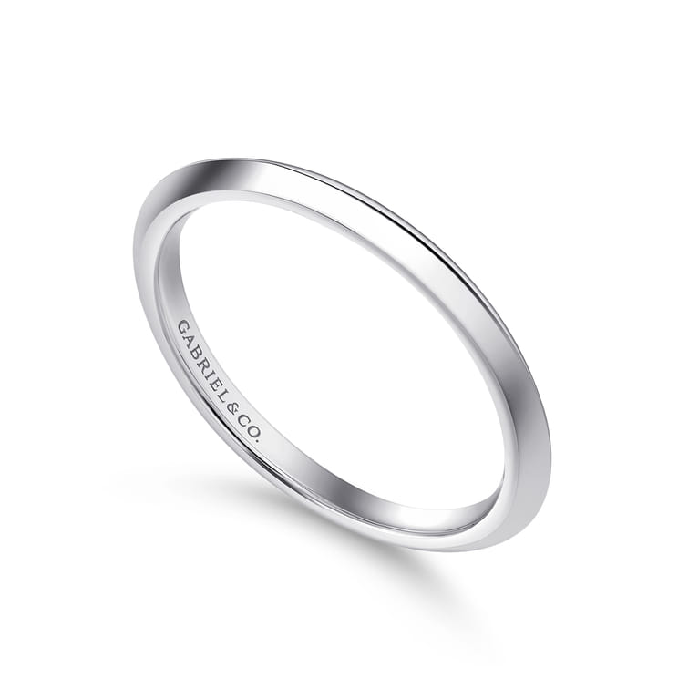 14K White Gold Matching Wedding Band - Shot 3