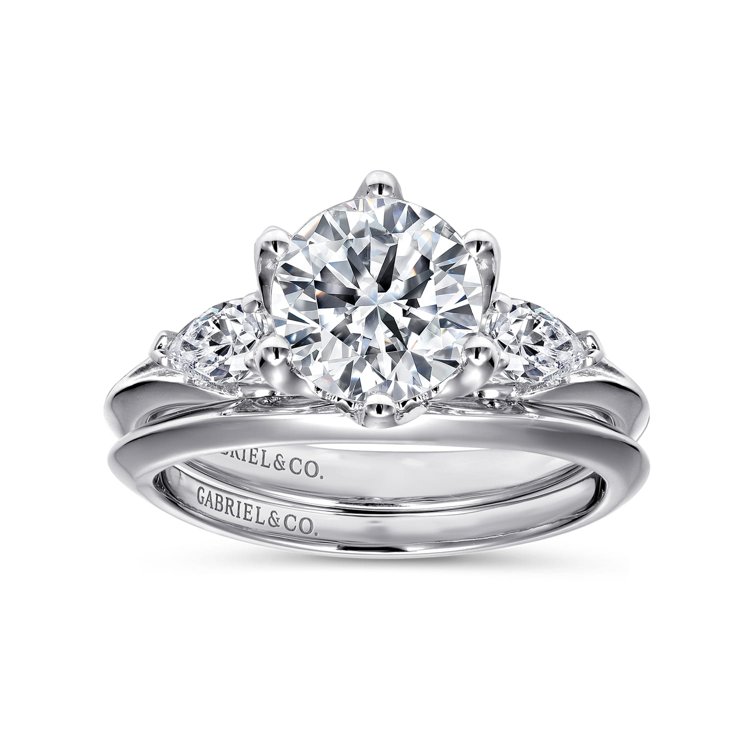 14K White Gold Matching Wedding Band - Shot 4