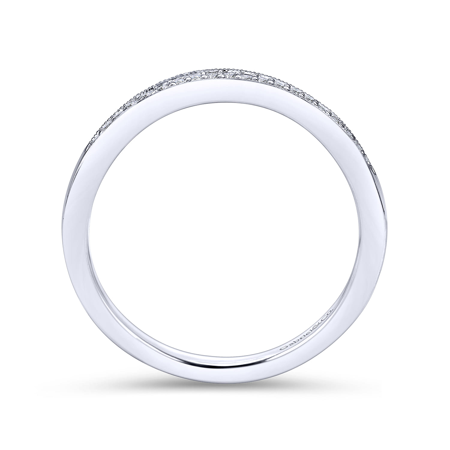 14K White Gold Matching Wedding Band - 0.05 ct - Shot 2
