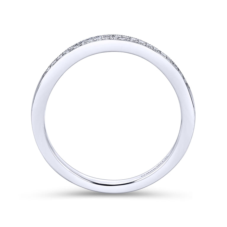 14K White Gold Matching Wedding Band - 0.05 ct - Shot 2