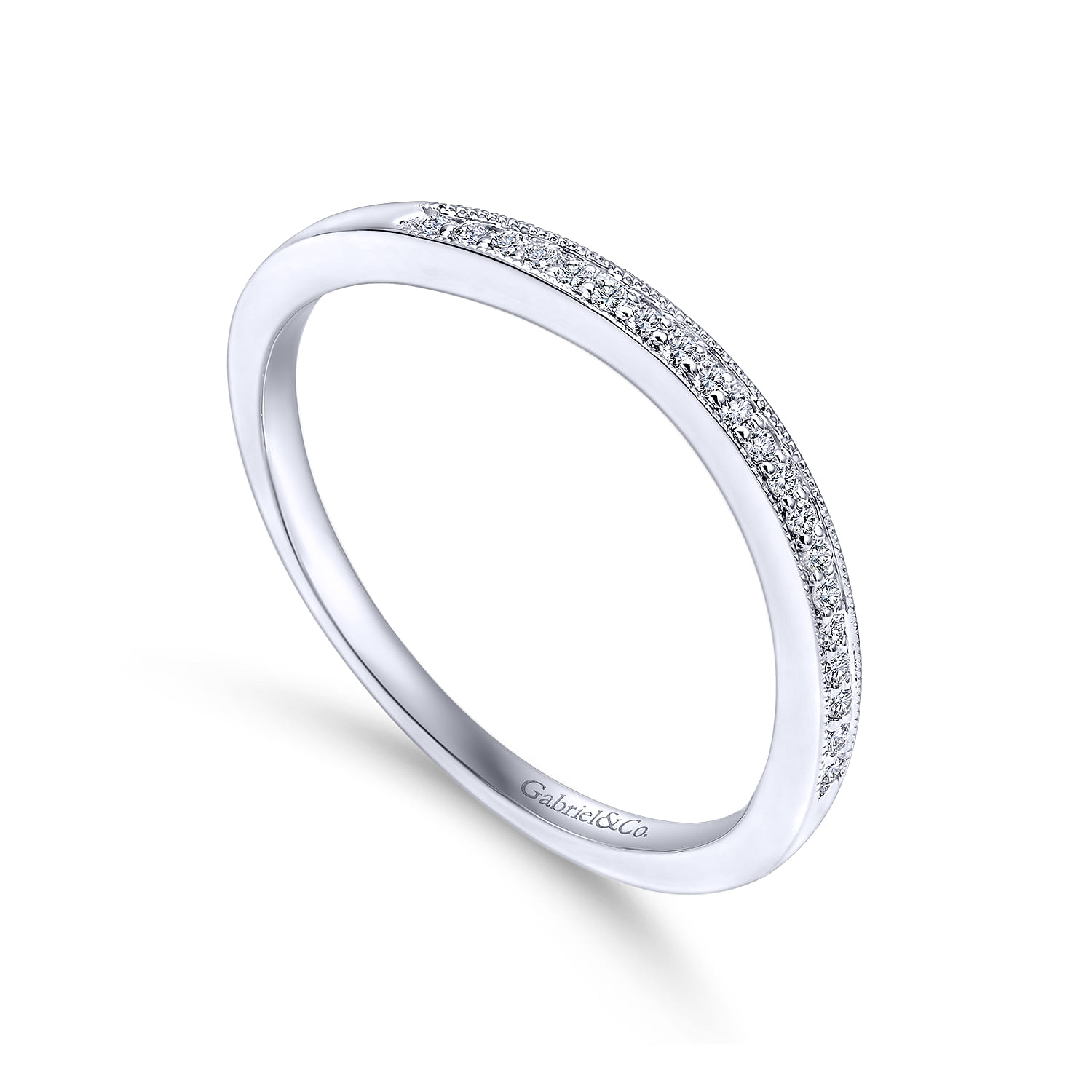 14K White Gold Matching Wedding Band - 0.05 ct - Shot 3
