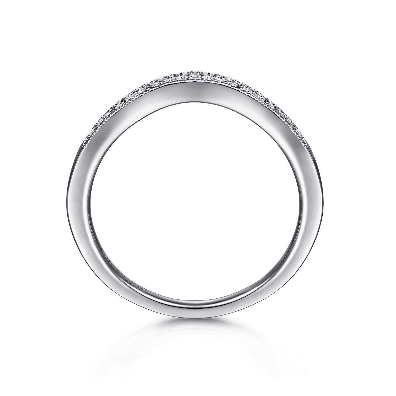 14K White Gold Matching Wedding Band - 0.05 ct - Shot 2