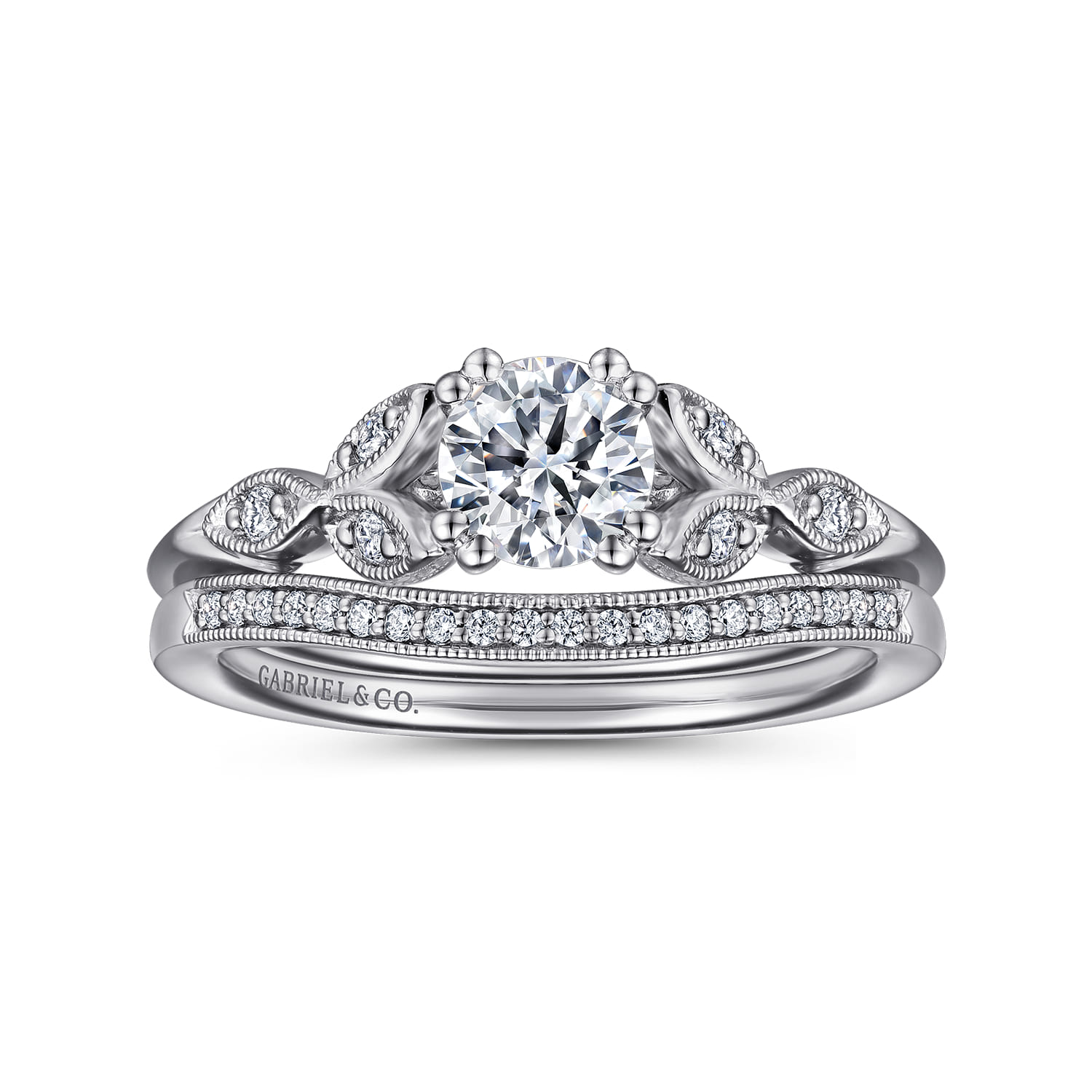 14K White Gold Matching Wedding Band - 0.05 ct - Shot 4