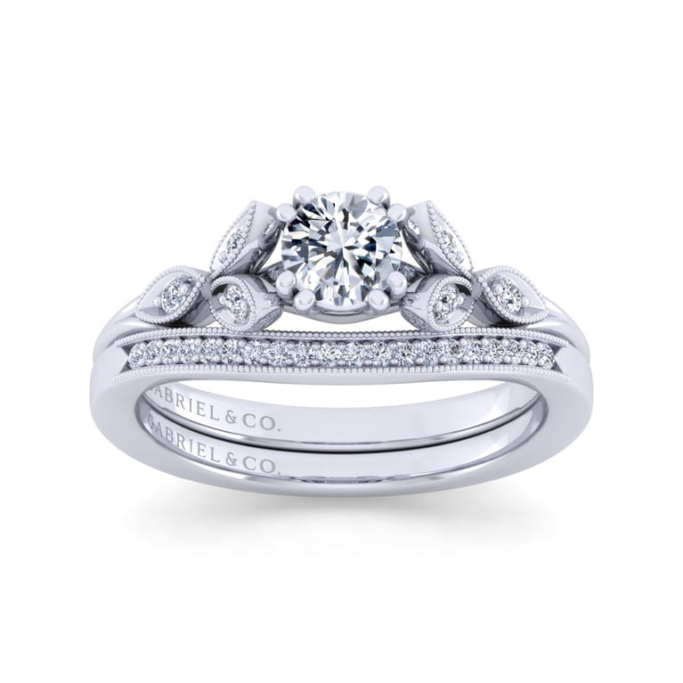 14K White Gold Matching Wedding Band - 0.05 ct - Shot 4