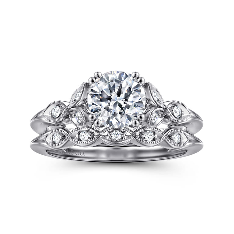 14K White Gold Matching Wedding Band - 0.04 ct - Shot 4