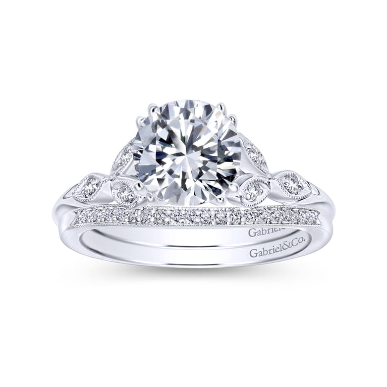 14K White Gold Matching Wedding Band - 0.05 ct - Shot 4