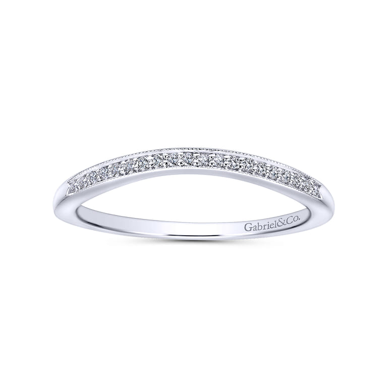 14K White Gold Matching Wedding Band - 0.05 ct - Shot 5