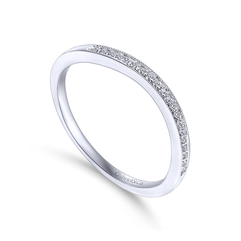 14K White Gold Matching Wedding Band - 0.05 ct - Shot 3