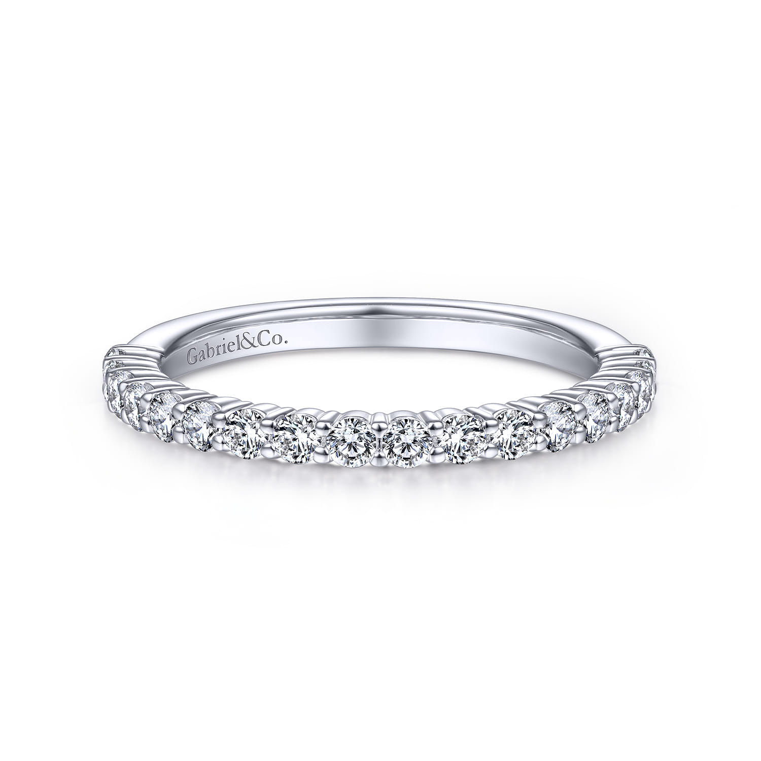 14K White Gold Matching Wedding Band - 0.42 ct - Shot 1