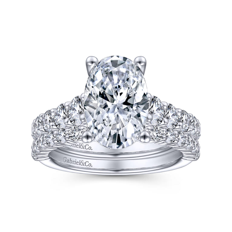 14K White Gold Matching Wedding Band - 0.42 ct - Shot 4