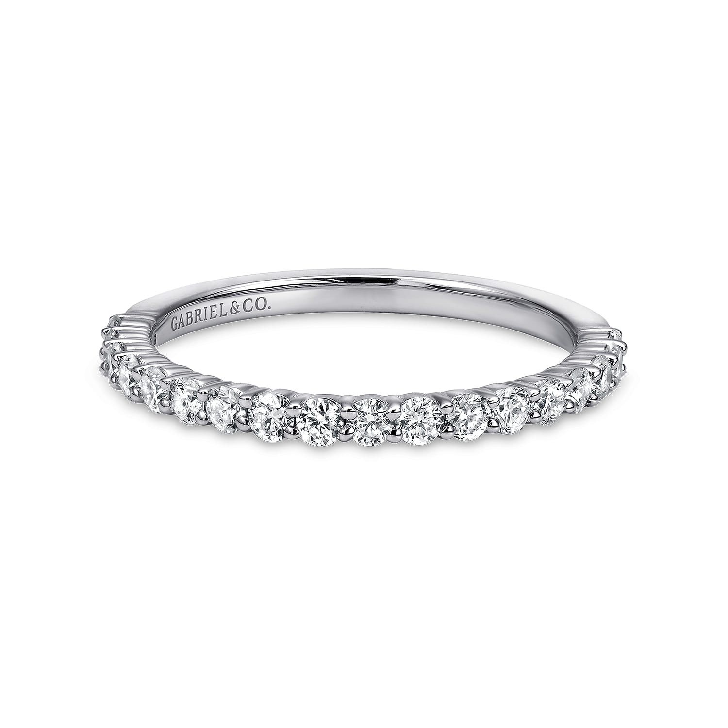 14K White Gold Matching Wedding Band - 0.42 ct - Shot 1