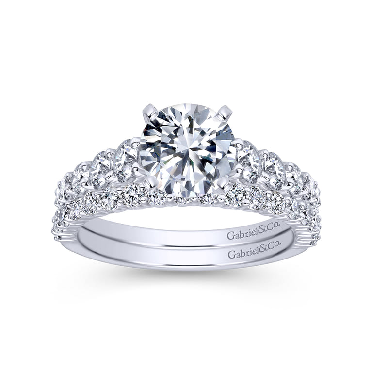 14K White Gold Matching Wedding Band - 0.42 ct - Shot 4