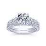 14K White Gold Matching Wedding Band - 0.42 ct