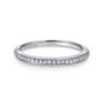 14K White Gold Matching Wedding Band - 0.09 ct