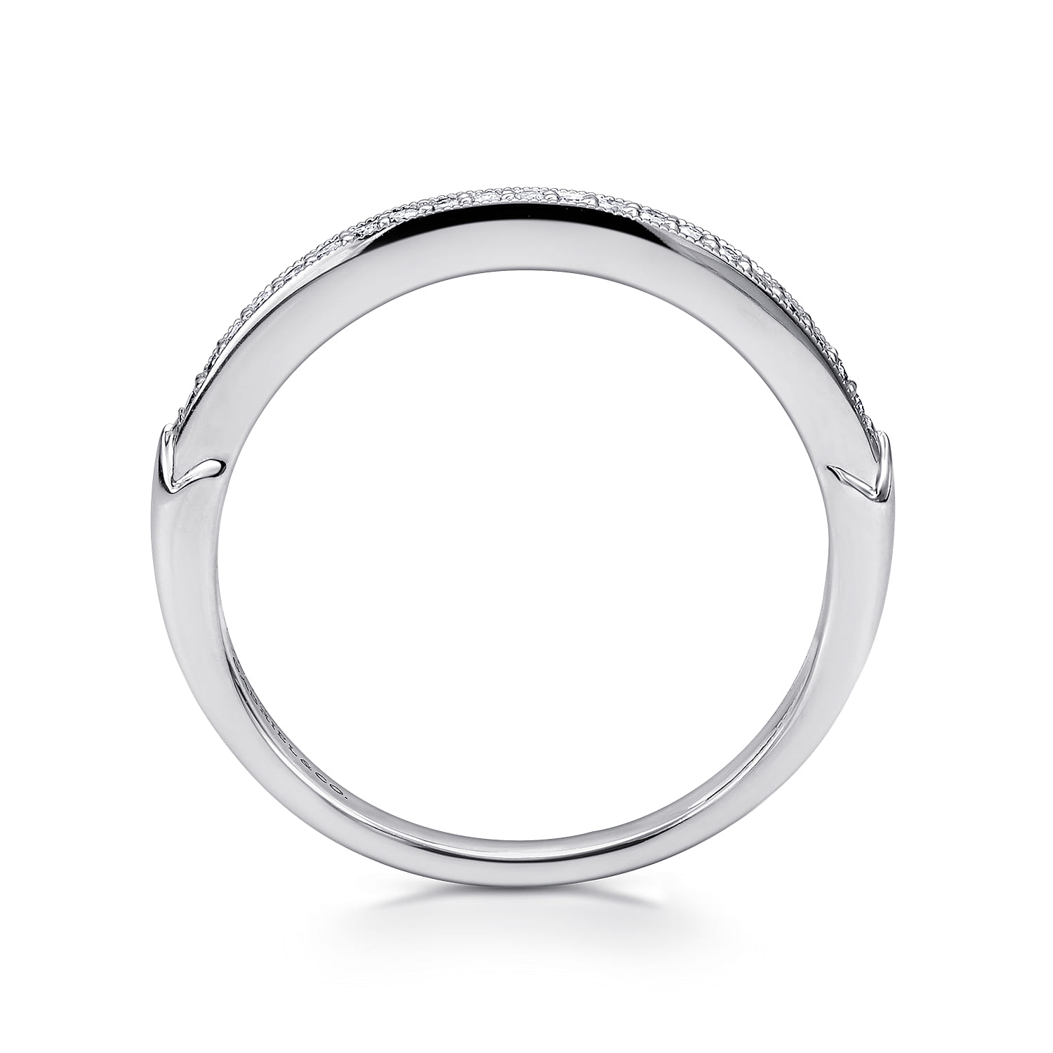 14K White Gold Matching Wedding Band - 0.09 ct - Shot 2