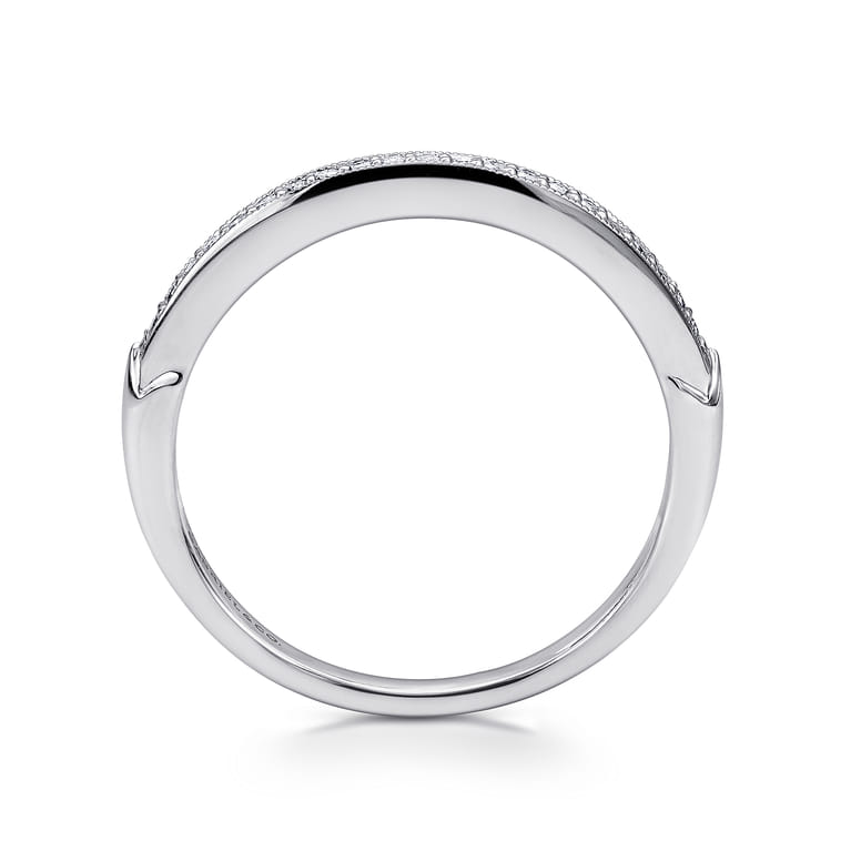 14K White Gold Matching Wedding Band - 0.09 ct - Shot 2