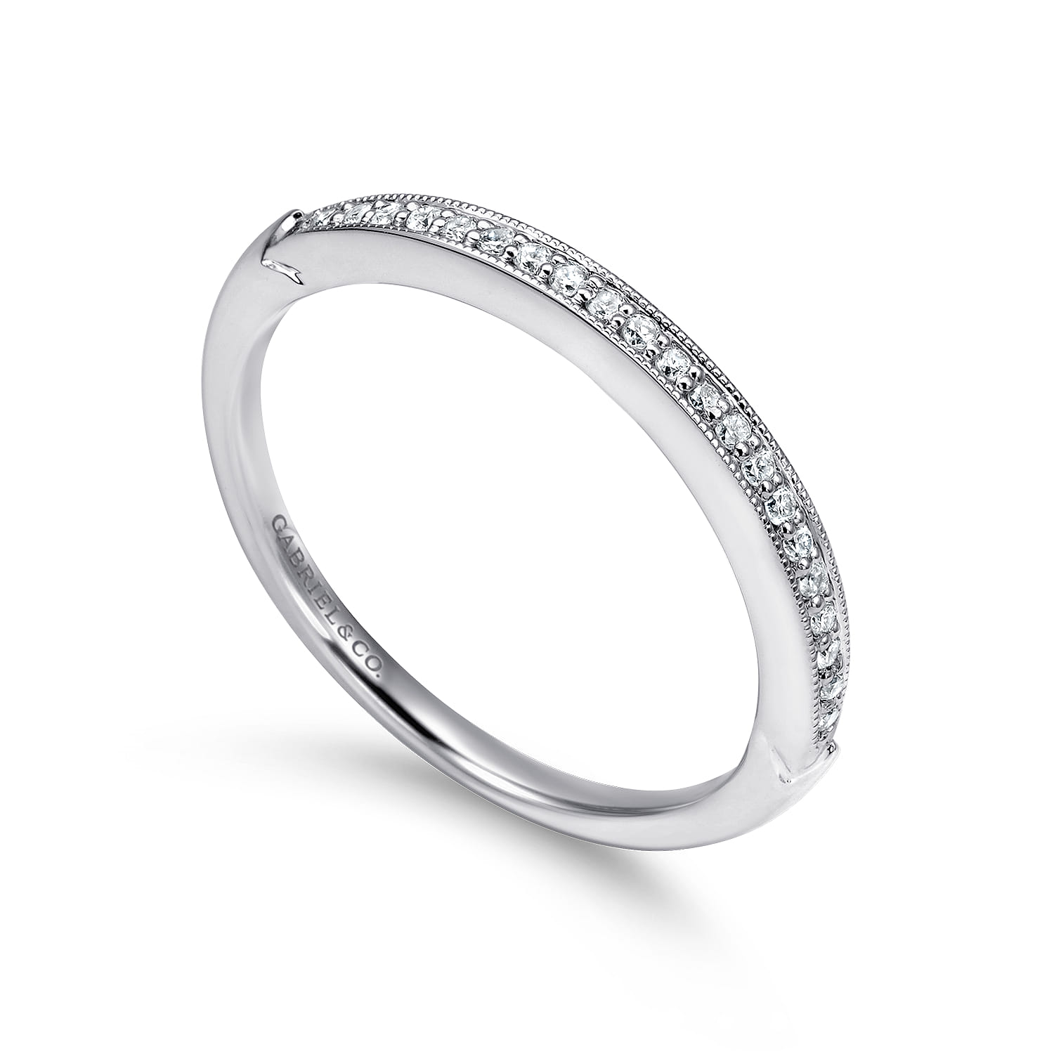 14K White Gold Matching Wedding Band - 0.09 ct - Shot 3