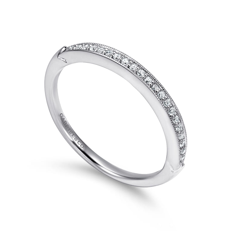 14K White Gold Matching Wedding Band - 0.09 ct - Shot 3