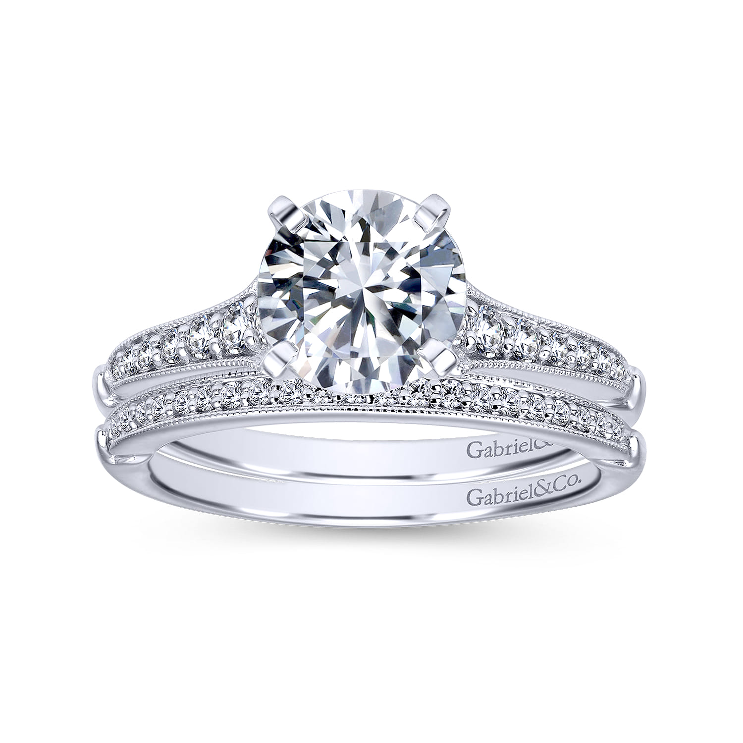 14K White Gold Matching Wedding Band - 0.09 ct - Shot 4
