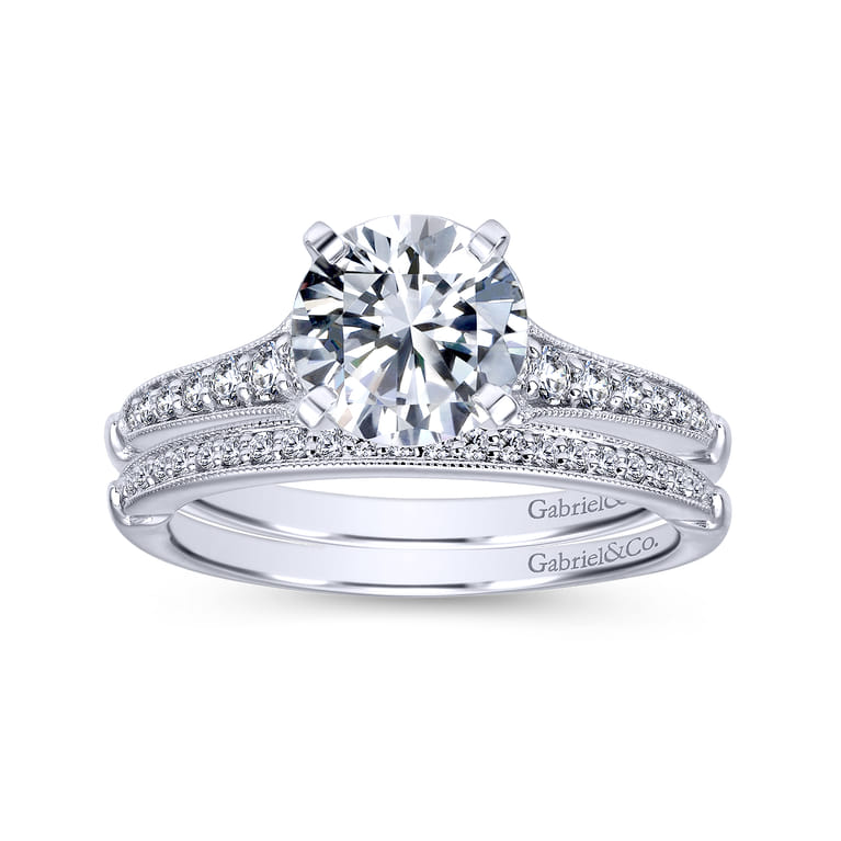 14K White Gold Matching Wedding Band - 0.09 ct - Shot 4