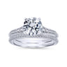14K White Gold Matching Wedding Band - 0.09 ct