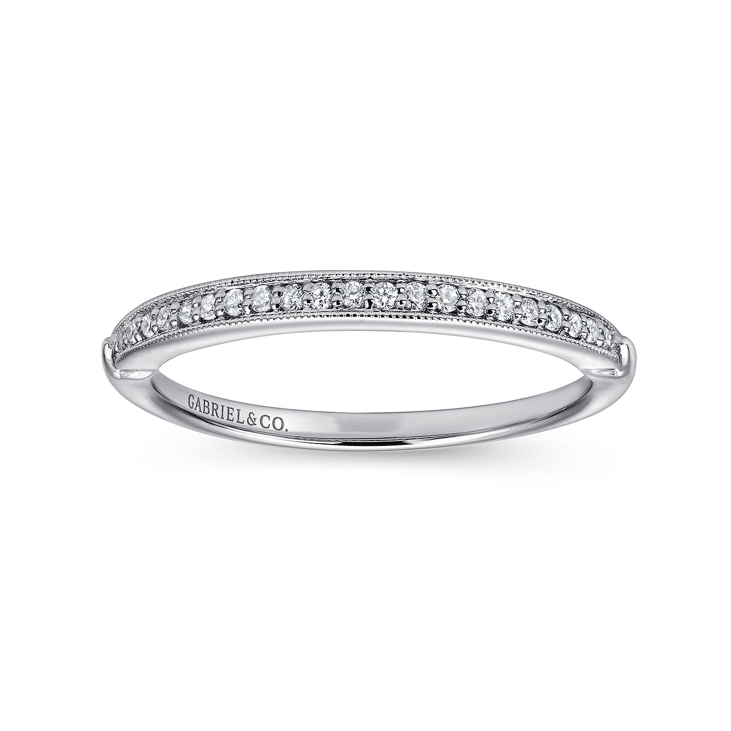 14K White Gold Matching Wedding Band - 0.09 ct - Shot 5