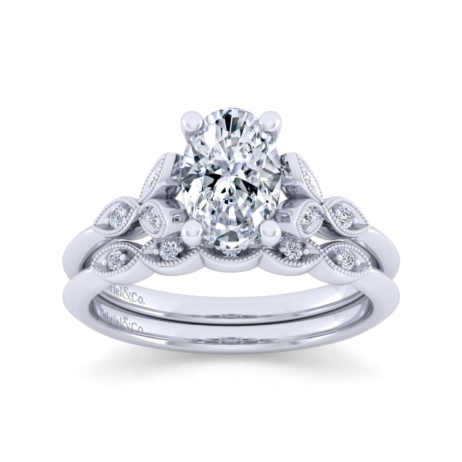 14K White Gold Matching Wedding Band - 0.03 ct - Shot 4