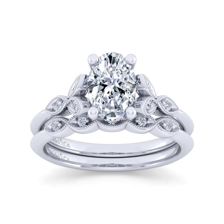 14K White Gold Matching Wedding Band - 0.03 ct - Shot 4