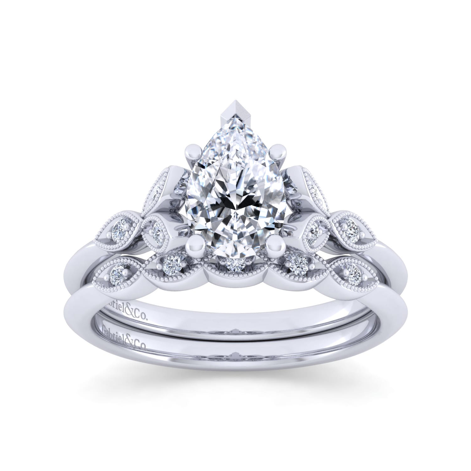 14K White Gold Matching Wedding Band - 0.03 ct - Shot 4