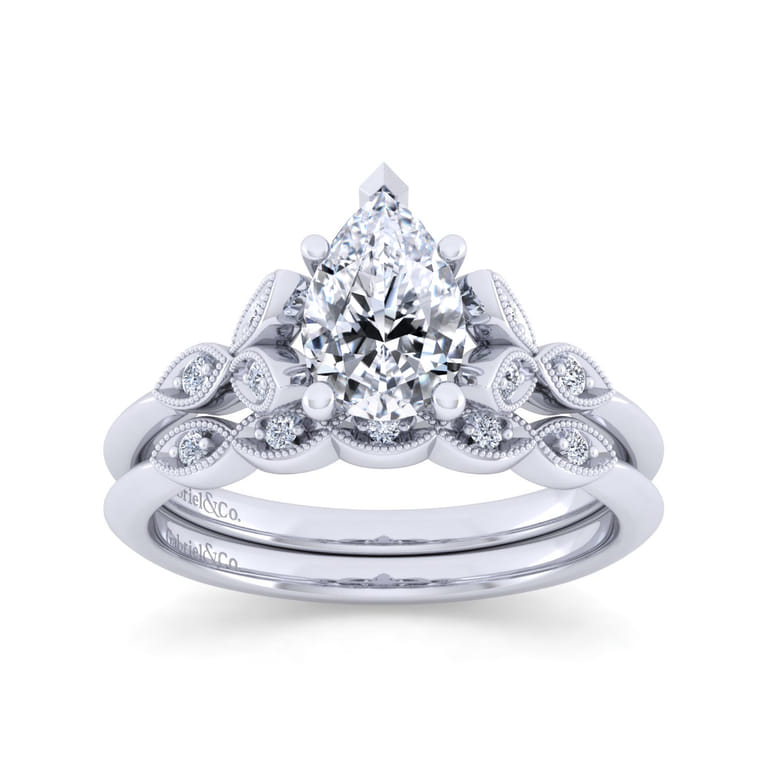 14K White Gold Matching Wedding Band - 0.03 ct - Shot 4