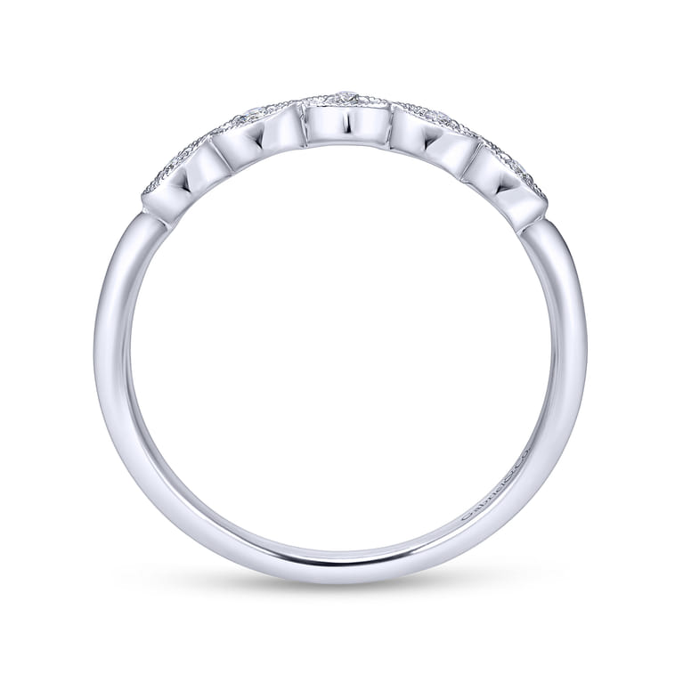 14K White Gold Matching Wedding Band - 0.03 ct - Shot 2