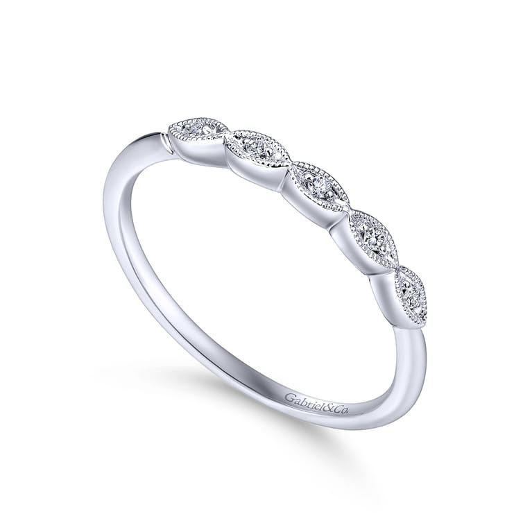 14K White Gold Matching Wedding Band - 0.03 ct - Shot 3