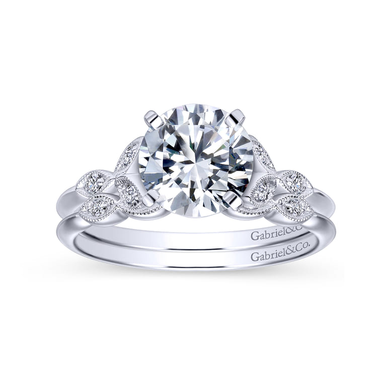 14K White Gold Matching Wedding Band - 0.03 ct - Shot 4