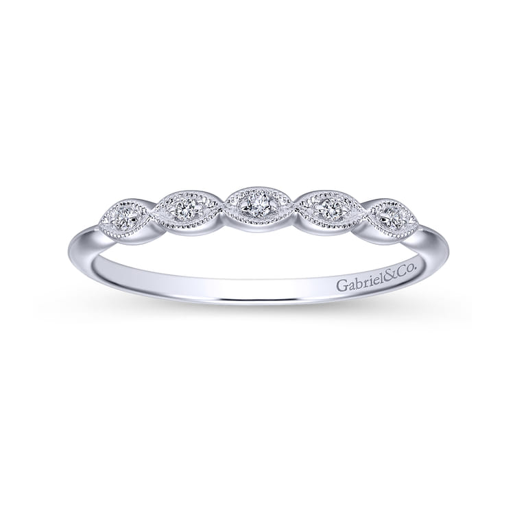 14K White Gold Matching Wedding Band - 0.03 ct - Shot 5